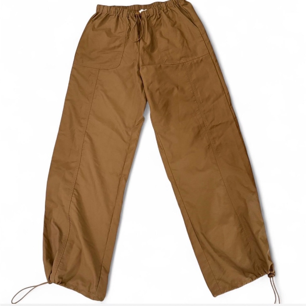Le Lis Luna Drawcord Parachute Pants S Light Brown Balloon Y2K Streetwear Vibe